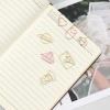 Cross-border direct supply of rose gold paper clips, box-shaped creative paper clips, student irregular-shaped clips, metal paper clips, bookmark holders Specification image